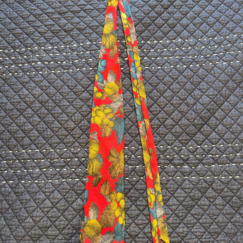 Vintage Pierre Balmain Red and Yellow Floral Tie
